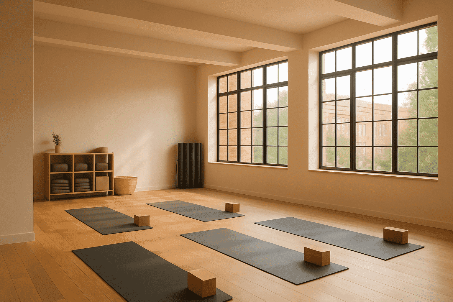 Modern fitness studio interior